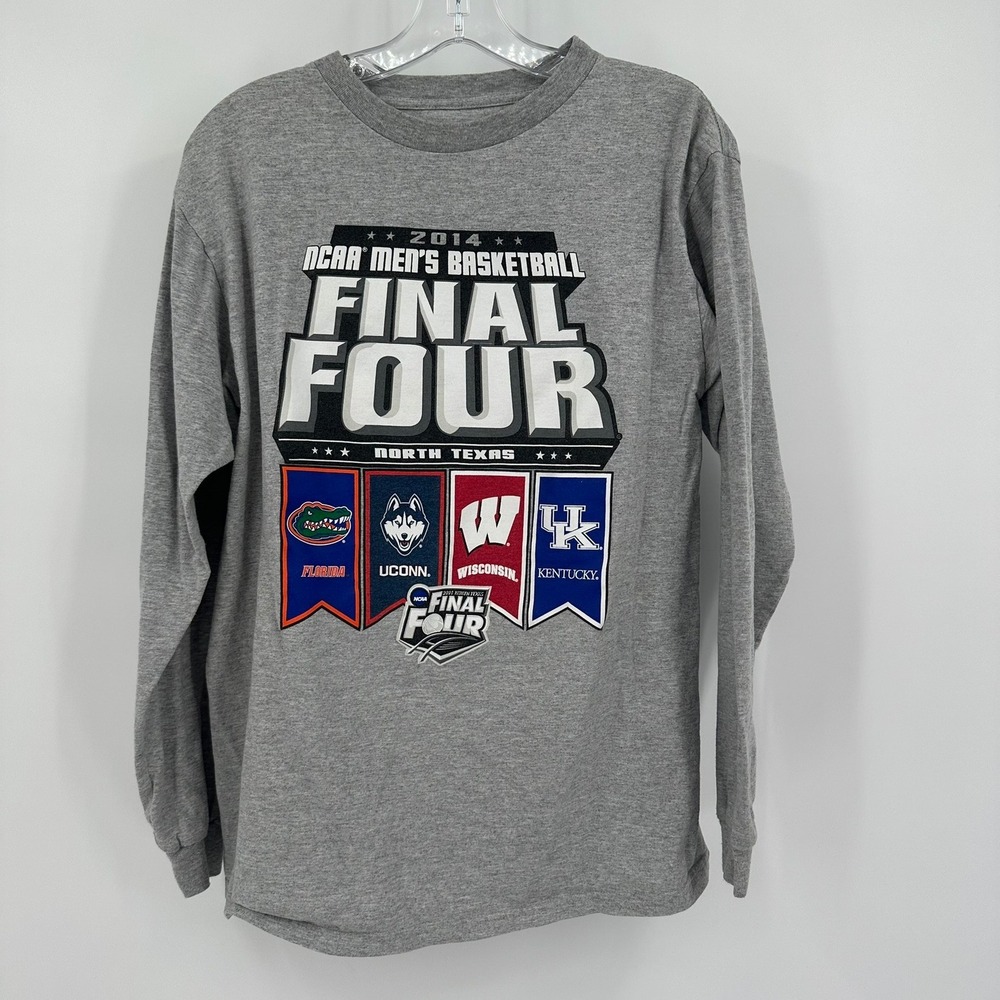NCAA 2014 Mens Basketball Final Four North Texas Long Sleeve Shirt Size M Gray